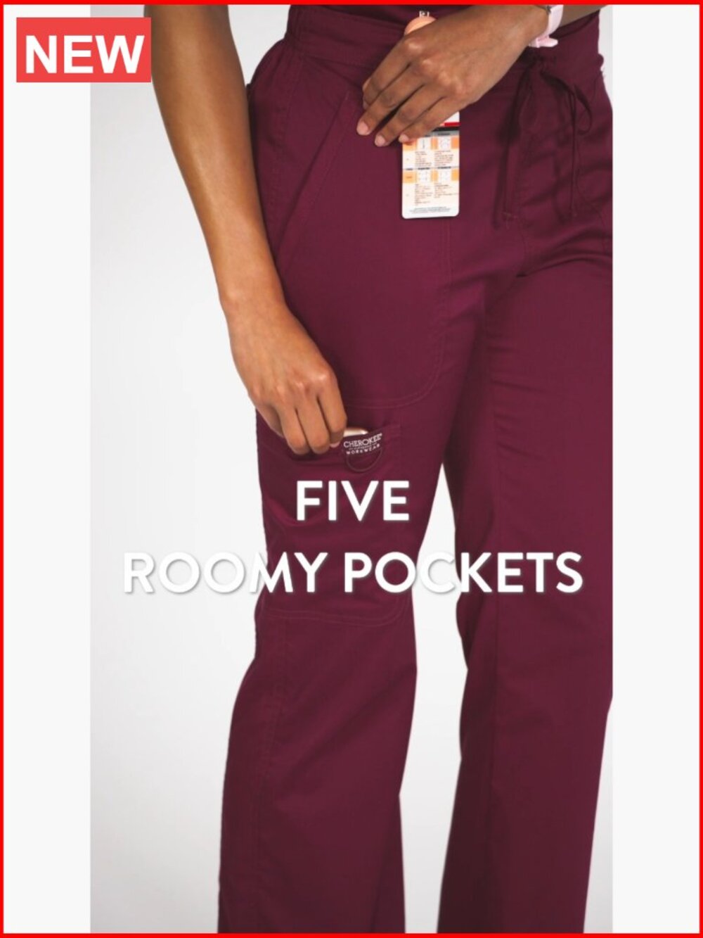 Cherokee Women Scrubs Pant Workwear Revolution Mid Rise Moderate Flare - Picture 7 of 7
